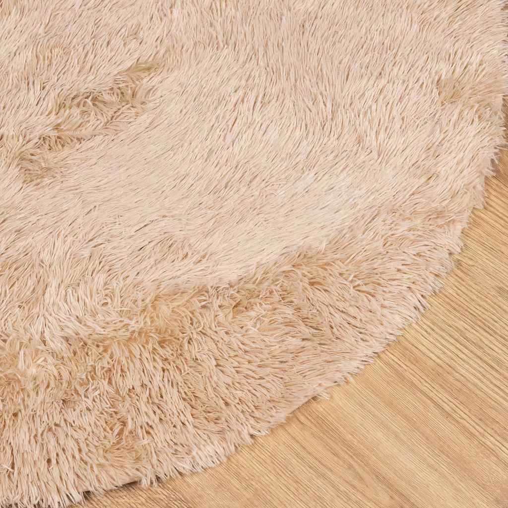 shaggy gulvtæppe NAVARRA 100x100 cm høje luv polyester beige