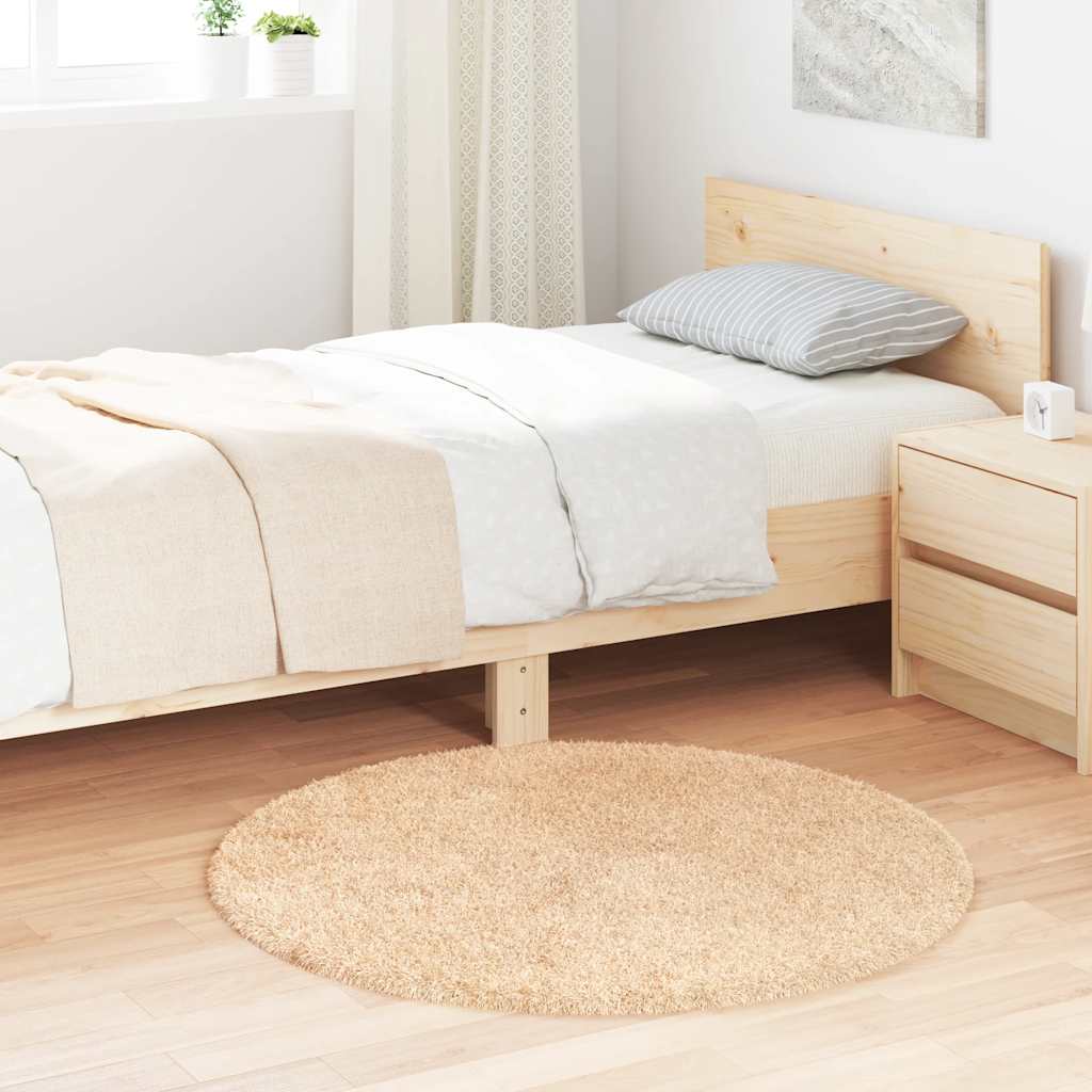shaggy gulvtæppe NAVARRA 100x100 cm høje luv polyester beige