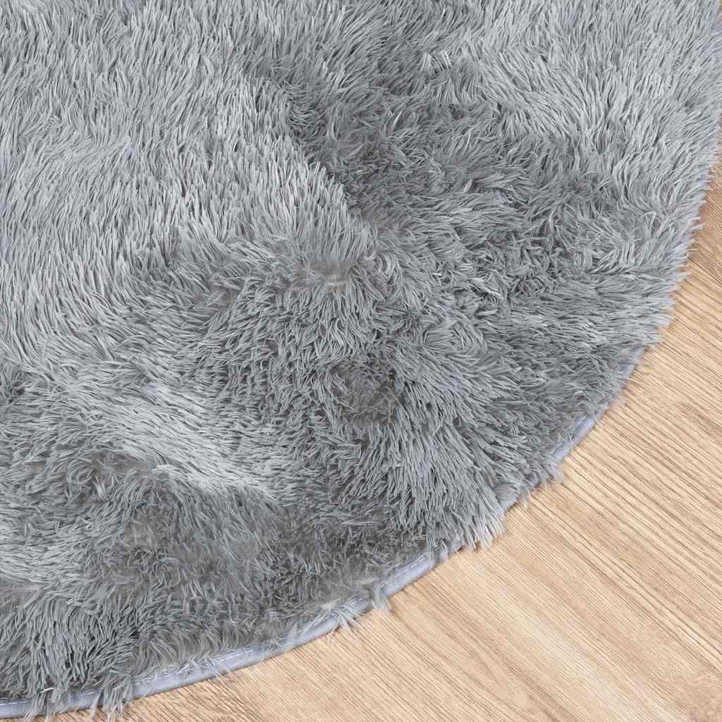 shaggy gulvtæppe NAVARRA 100x100 cm høje luv polyester lysegrå