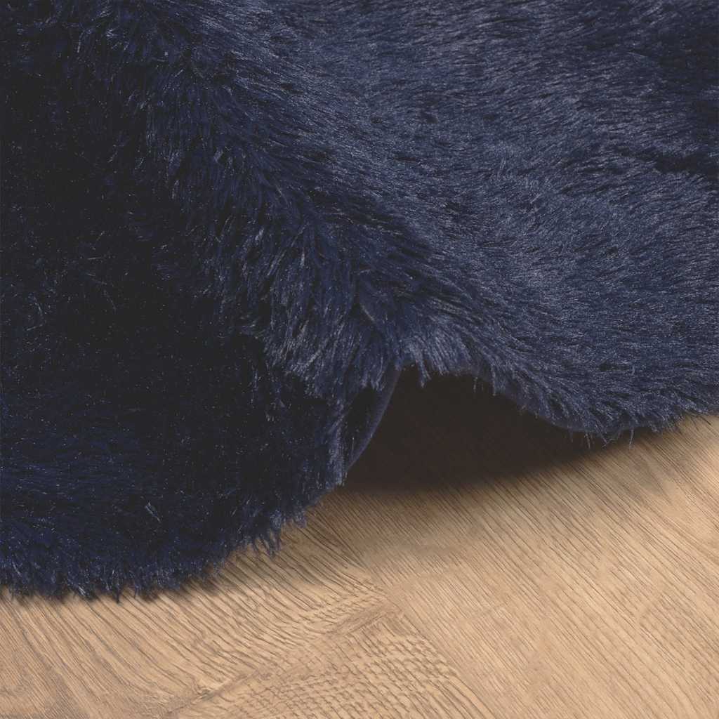 shaggy gulvtæppe NAVARRA 100x100cm høje luv polyester marineblå