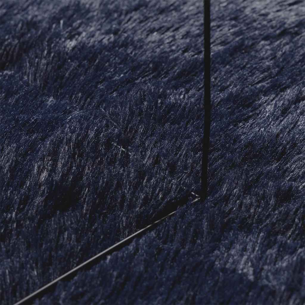 shaggy gulvtæppe NAVARRA 100x100cm høje luv polyester marineblå