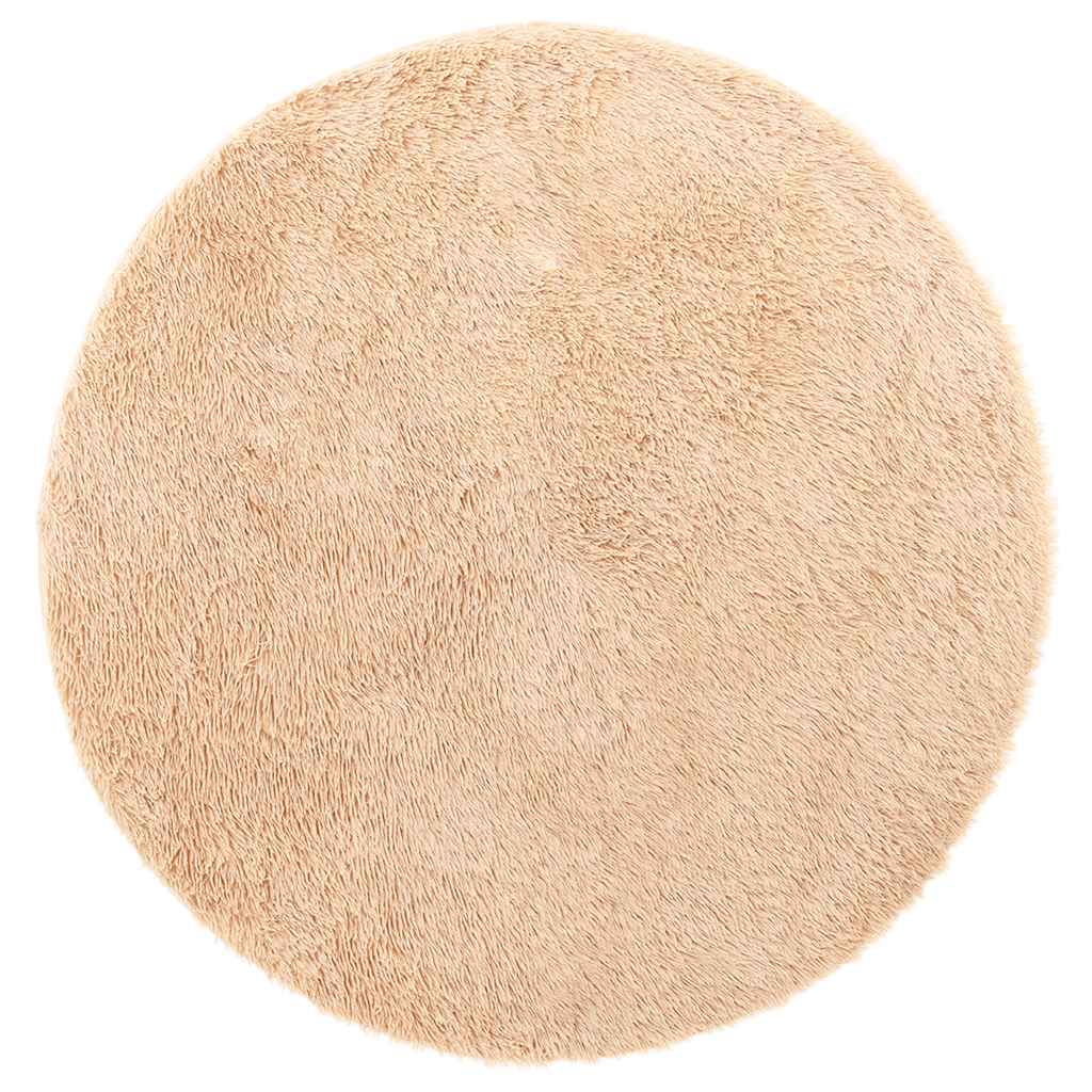 shaggy gulvtæppe NAVARRA 120x120 cm høje luv polyester beige