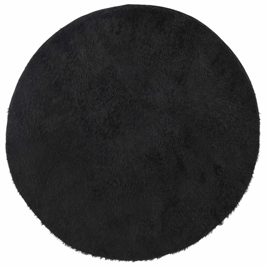 shaggy gulvtæppe NAVARRA 120x120 cm høje luv polyester sort