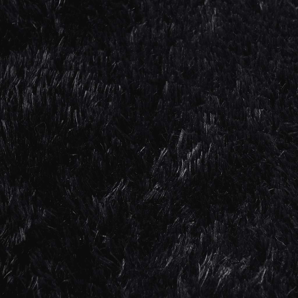 shaggy gulvtæppe NAVARRA 120x120 cm høje luv polyester sort