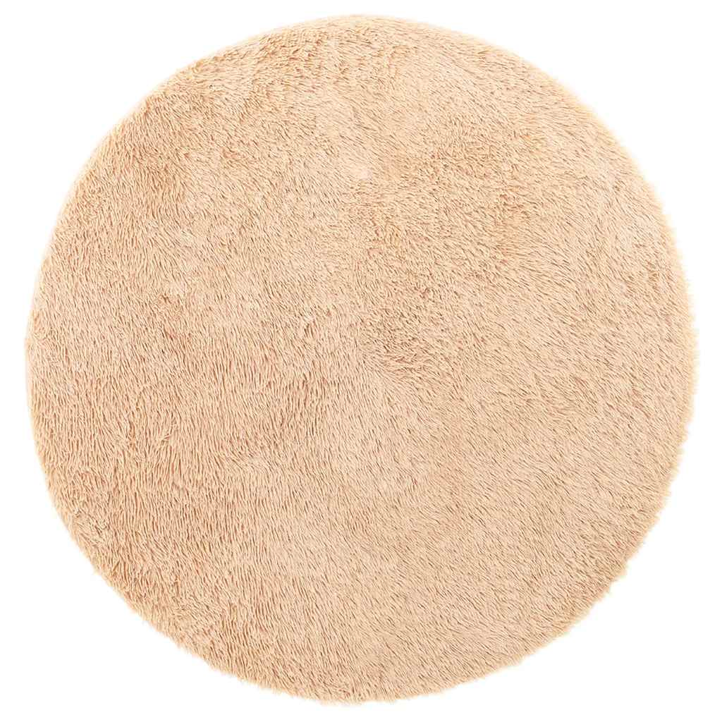 shaggy gulvtæppe NAVARRA 160x160 cm høje luv polyester beige