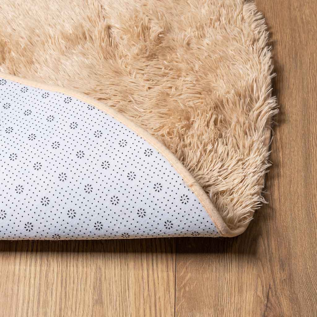 shaggy gulvtæppe NAVARRA 160x160 cm høje luv polyester beige
