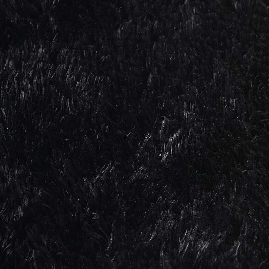 shaggy gulvtæppe NAVARRA 160x160 cm høje luv polyester sort
