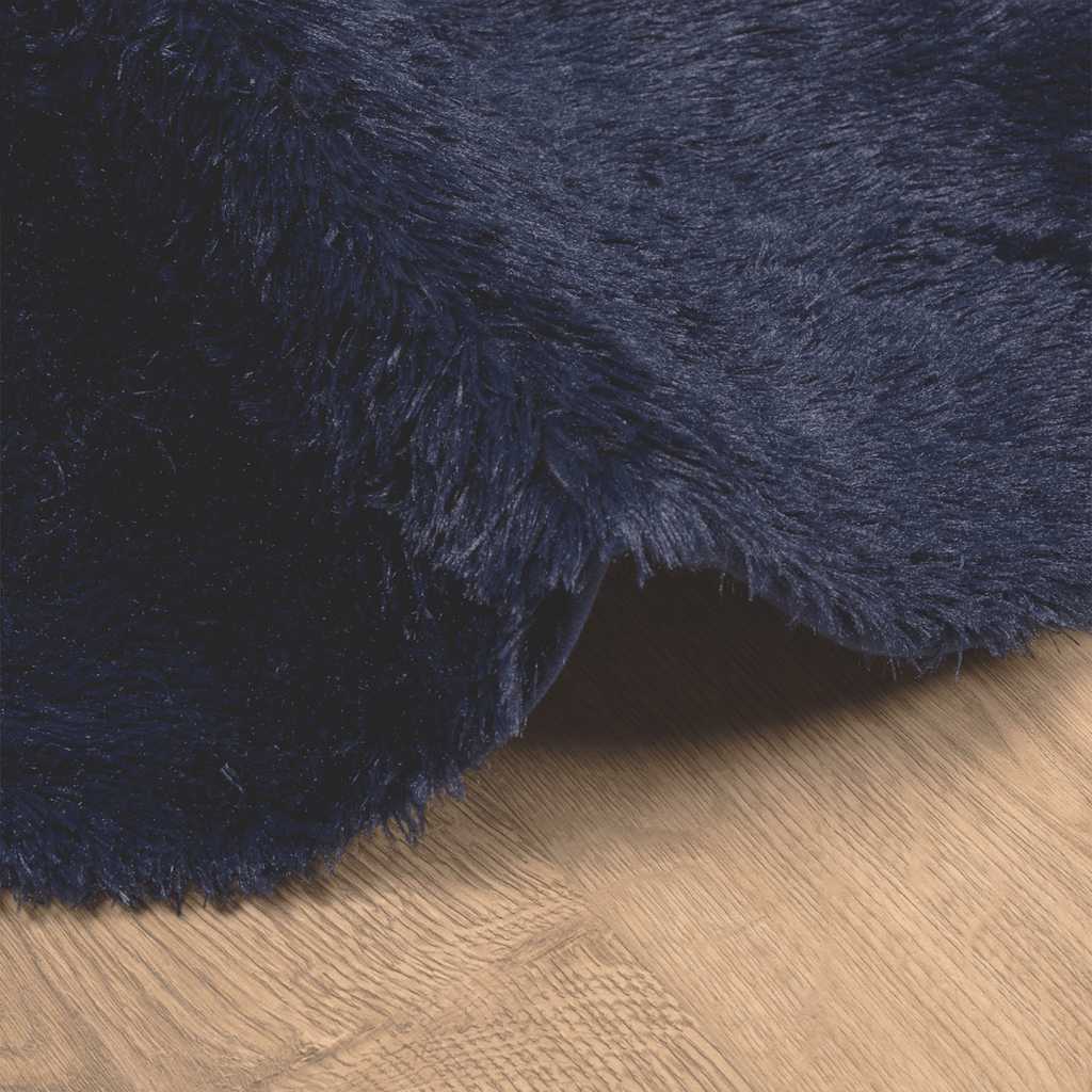 shaggy gulvtæppe NAVARRA 160x160cm høje luv polyester marineblå