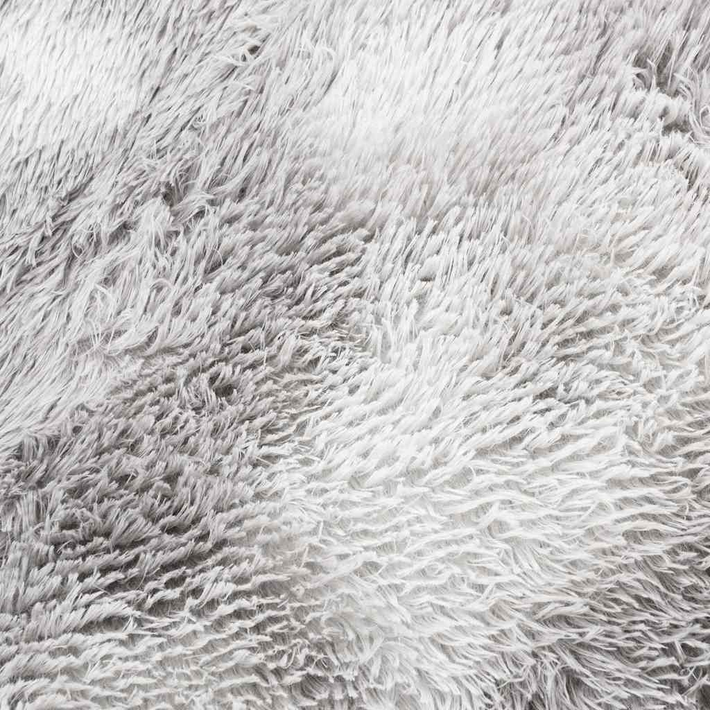 shaggy gulvtæppe NAVARRA 160x160 cm høje luv polyester sølvgrå