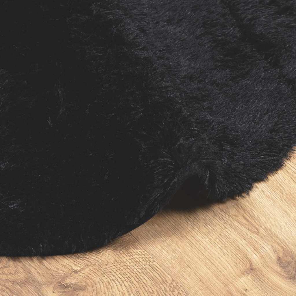 shaggy gulvtæppe NAVARRA 200x200 cm høje luv polyester sort
