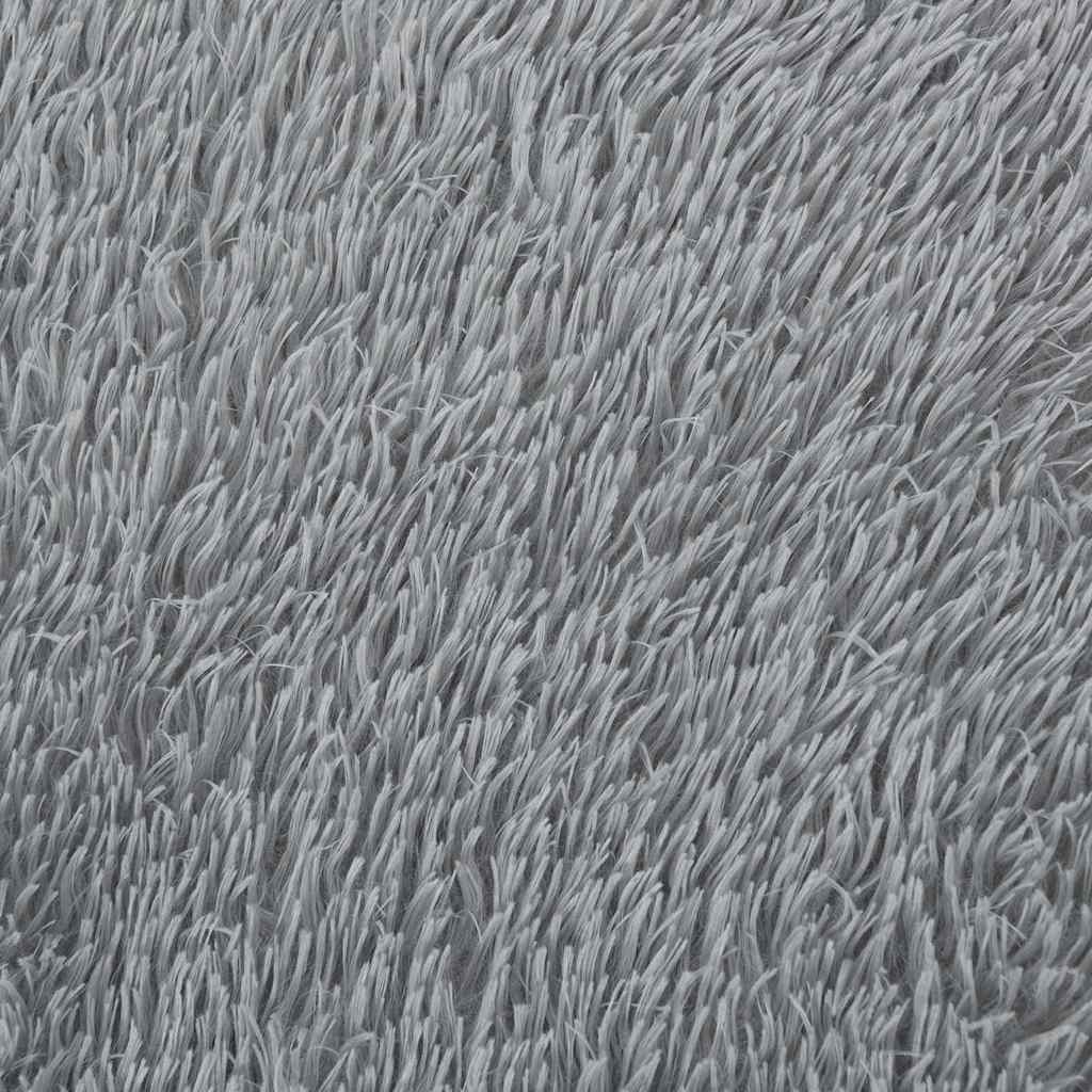 shaggy gulvtæppe NAVARRA 200x200 cm høje luv polyester lysegrå