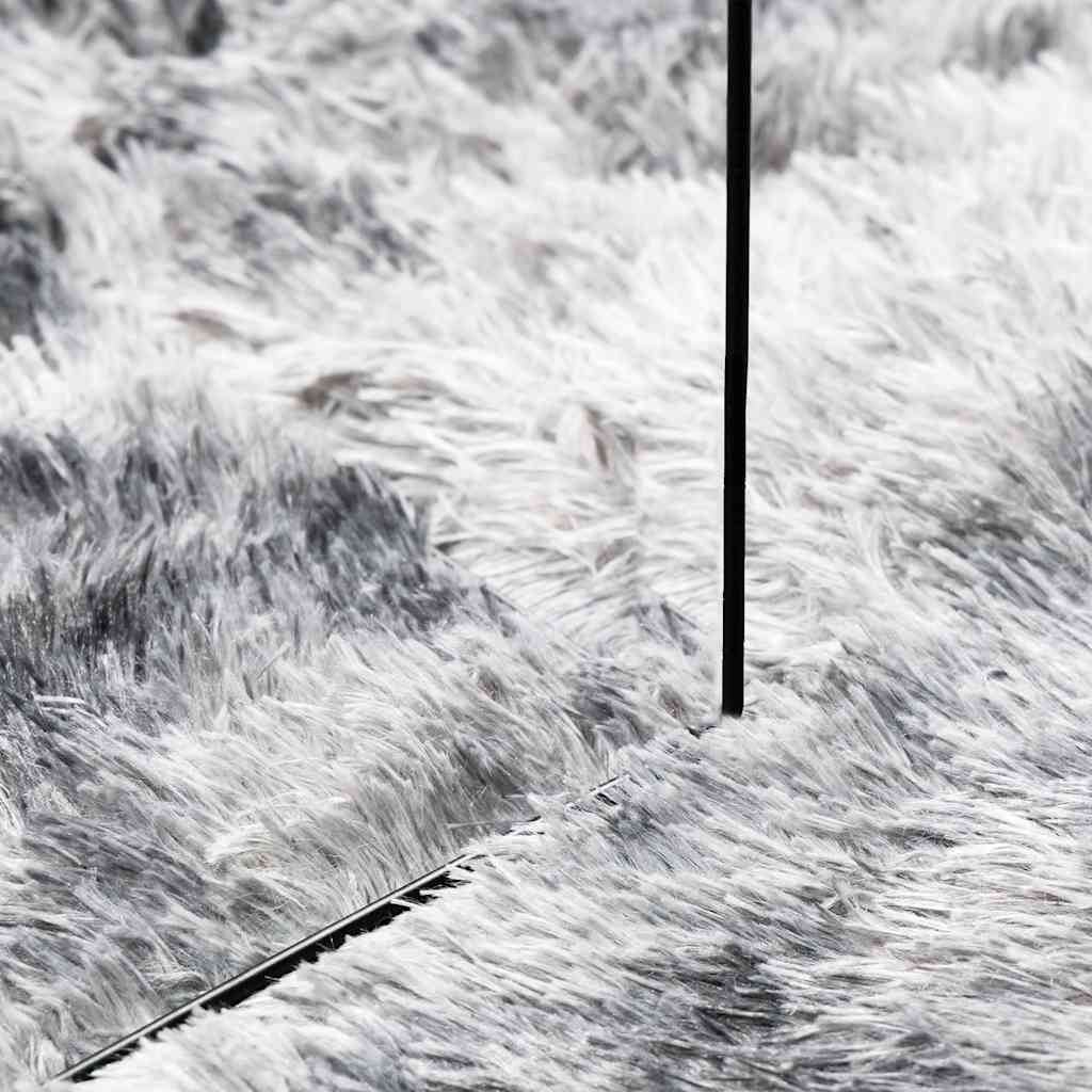 shaggy gulvtæppe NAVARRA 200x200 cm høje luv polyester sølvgrå