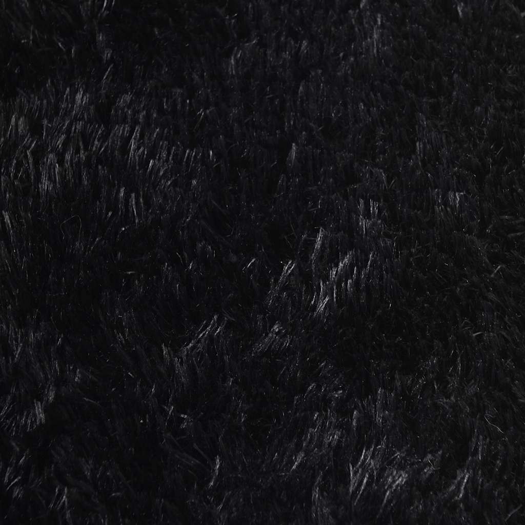 shaggy gulvtæppe NAVARRA 240x240 cm høje luv polyester sort
