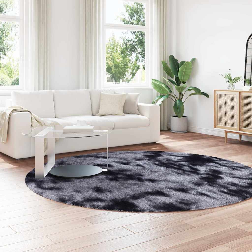 shaggy gulvtæppe NAVARRA 240x240 cm høje luv polyester mørkegrå