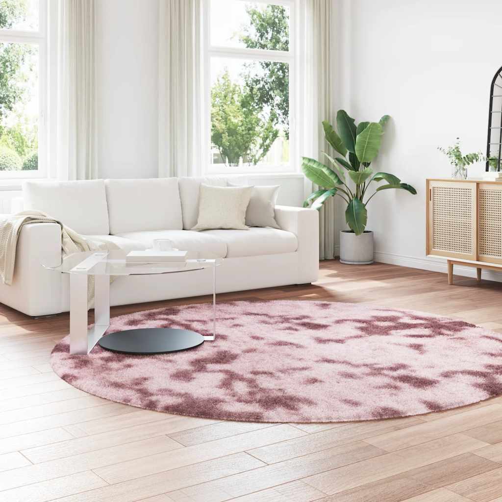 shaggy gulvtæppe NAVARRA 240x240 cm høje luv støvet rosa