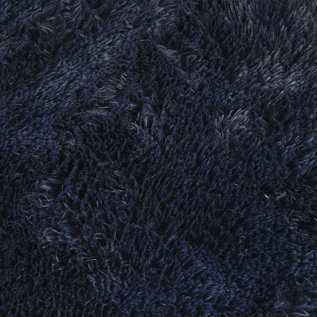 shaggy gulvtæppe NAVARRA 240x240cm høje luv polyester marineblå