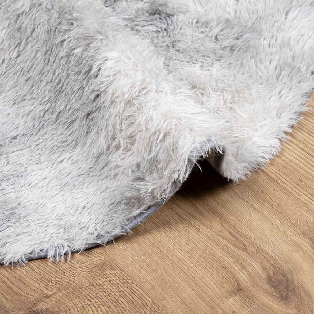 shaggy gulvtæppe NAVARRA 240x240 cm høje luv polyester sølvgrå