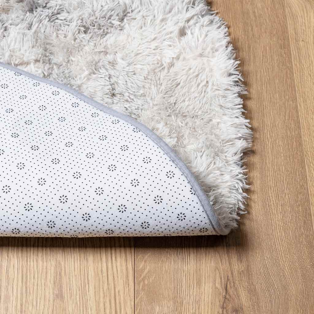shaggy gulvtæppe NAVARRA 240x240 cm høje luv polyester sølvgrå