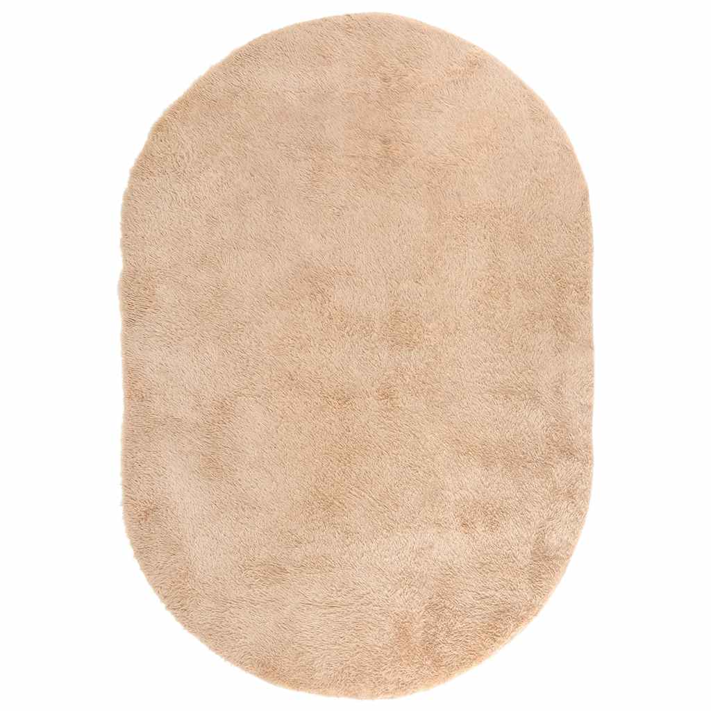 shaggy gulvtæppe NAVARRA 300x200 cm høje luv polyester beige