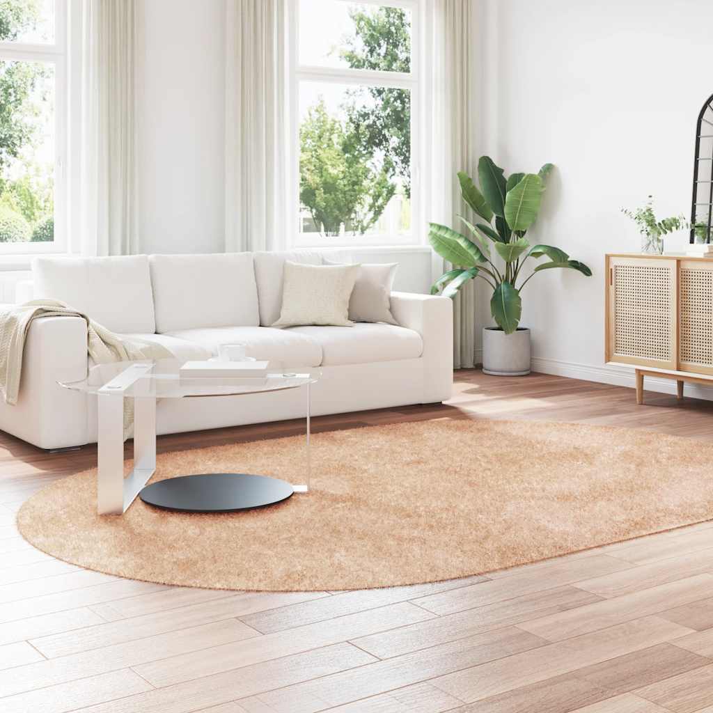shaggy gulvtæppe NAVARRA 300x200 cm høje luv polyester beige