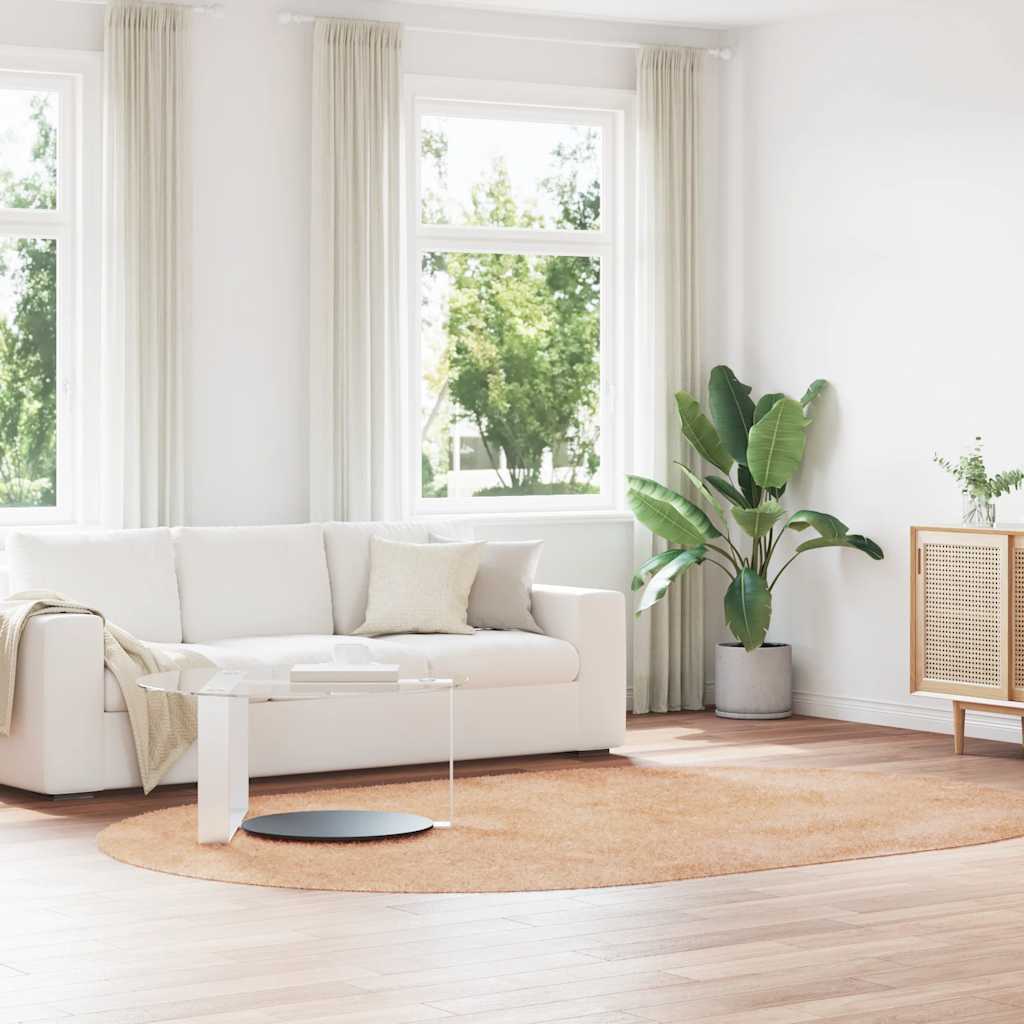 shaggy gulvtæppe NAVARRA 300x200 cm høje luv polyester beige
