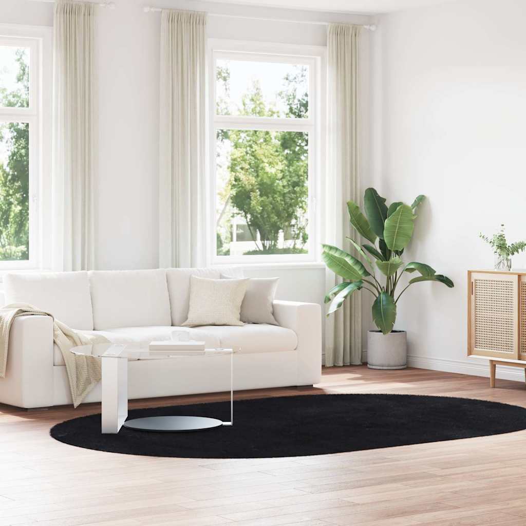 shaggy gulvtæppe NAVARRA 300x200 cm høje luv polyester sort