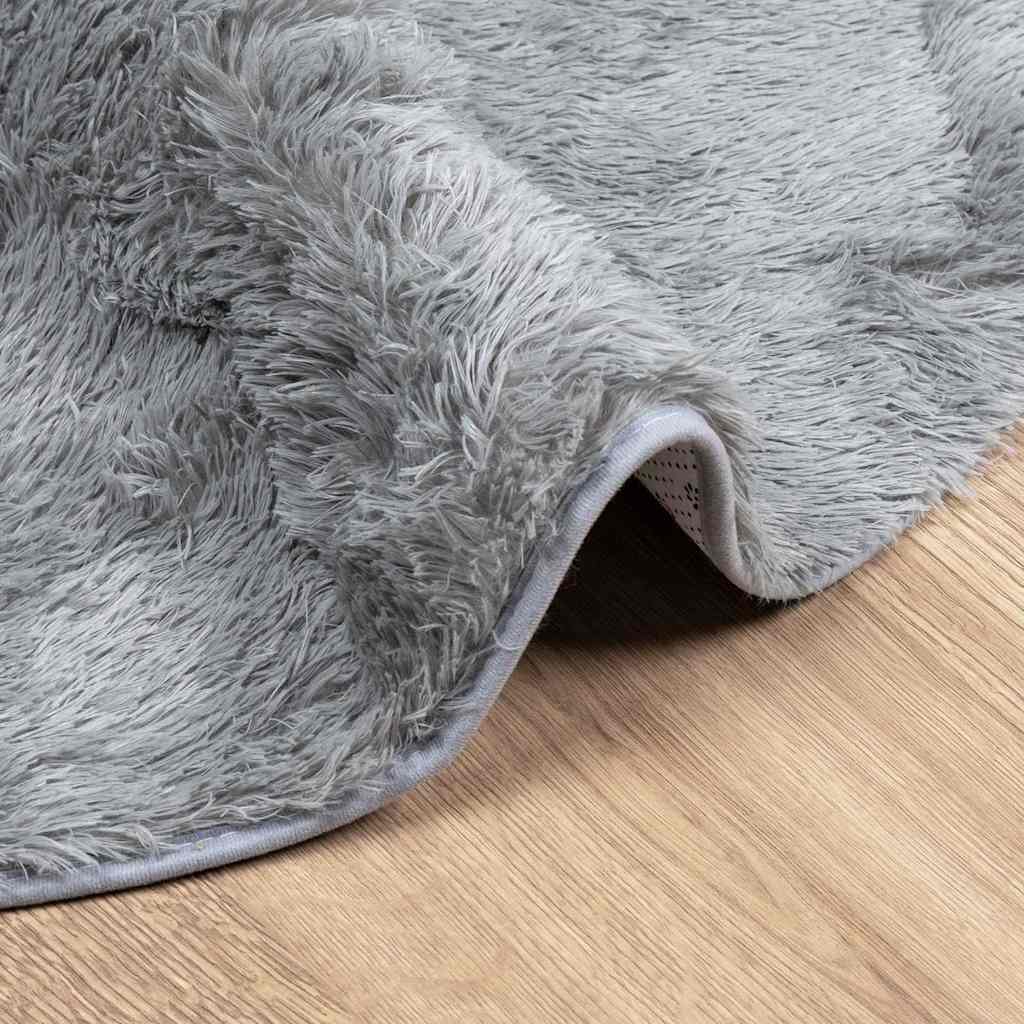 shaggy gulvtæppe NAVARRA 300x200 cm høje luv polyester lysegrå
