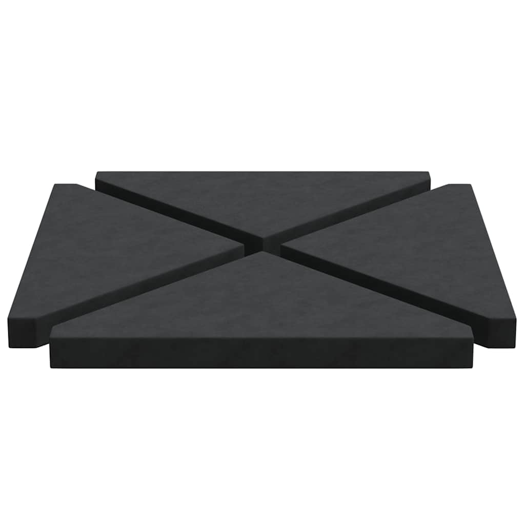 parasolvægtplader 4 stk. granit 14 kg trekantet sort