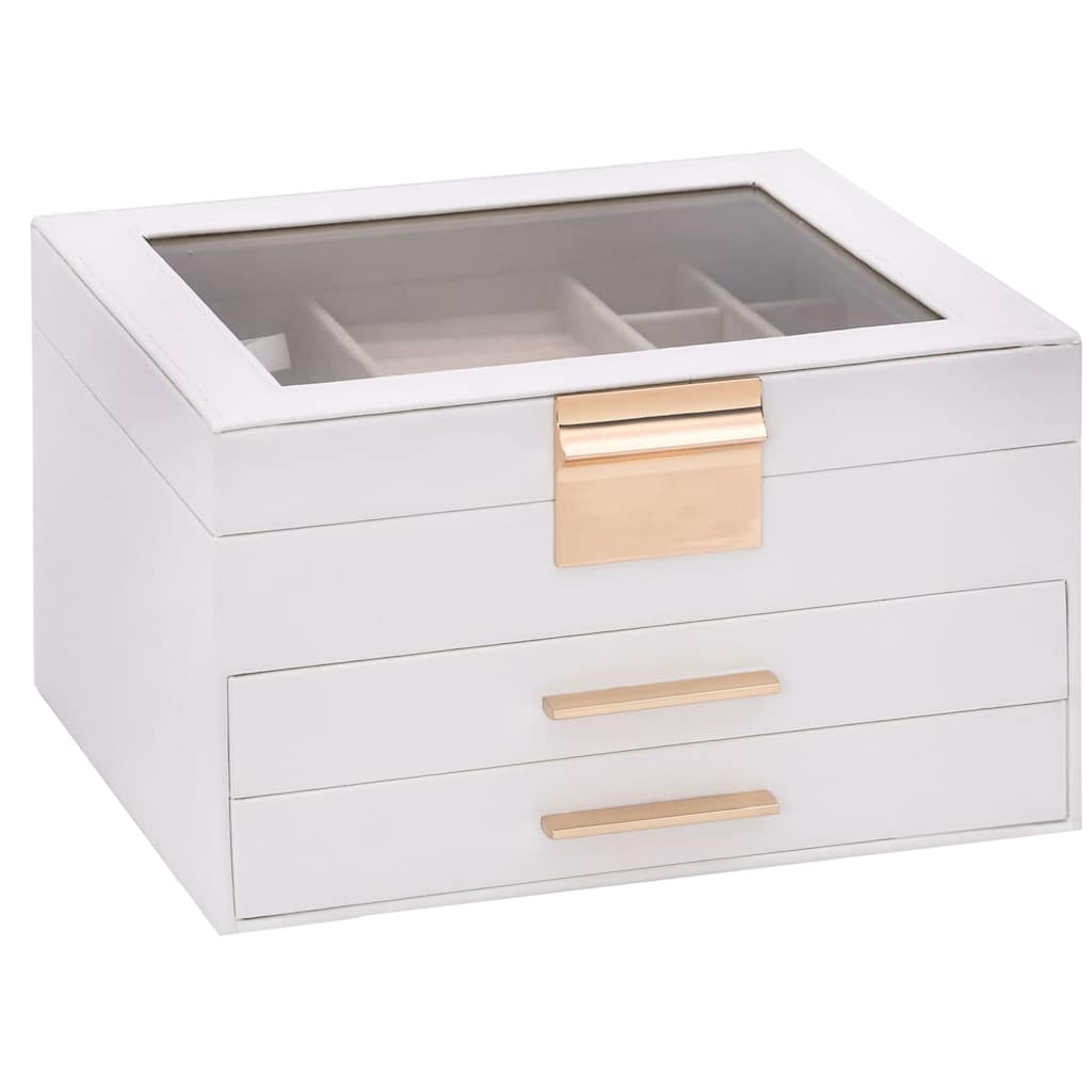 smykkeskrin 3-lags 23x20,5x14 cm hvid