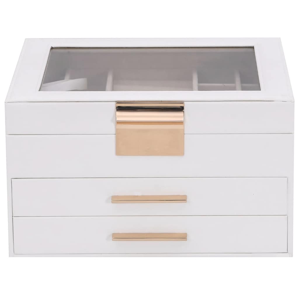 smykkeskrin 3-lags 23x20,5x14 cm hvid