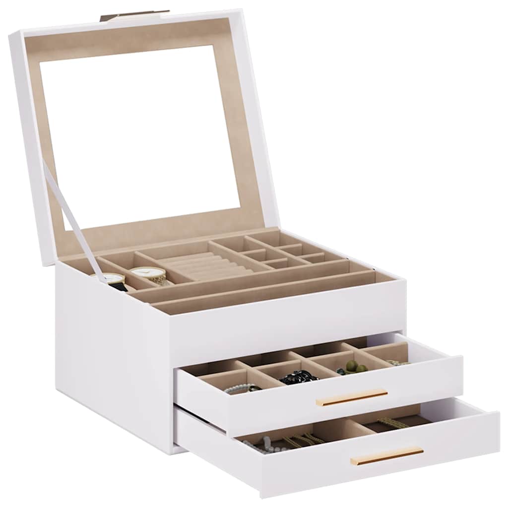 smykkeskrin 3-lags 23x20,5x14 cm hvid