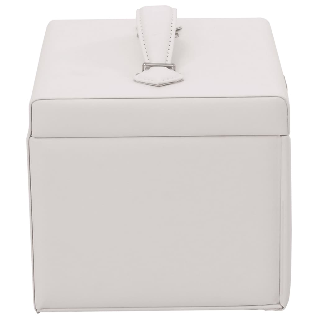smykkeskrin 4-lags med spejl låsbar 22,5x17,5x16,5 cm hvid