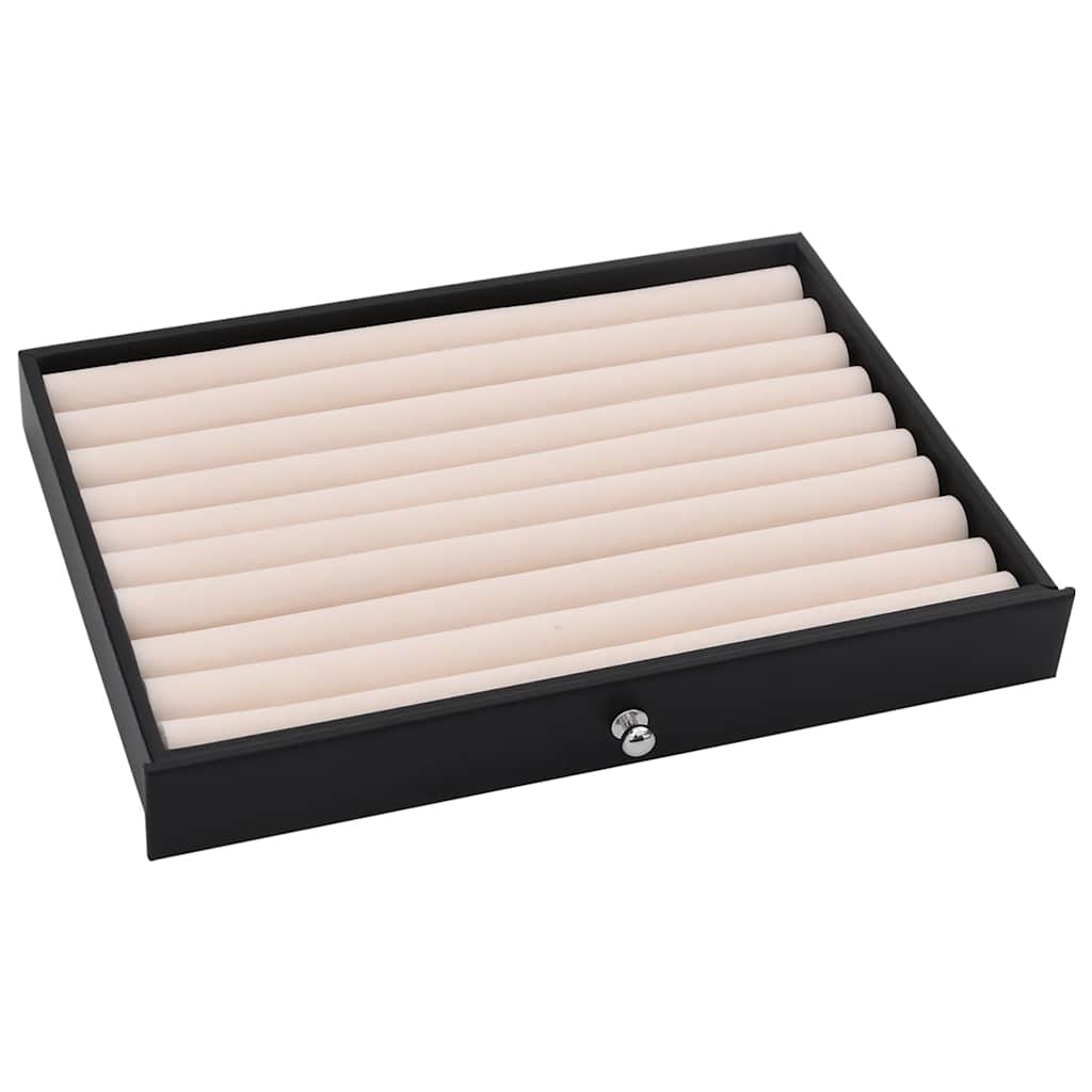 smykkeskrin 10-lags med urholdere sort 29x20,5x40,5 cm
