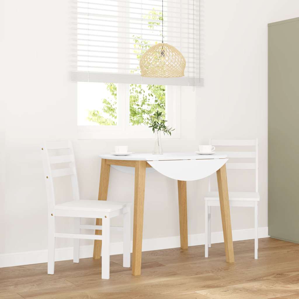 spisebordsstole 2 stk. massivt gummitræ hvid