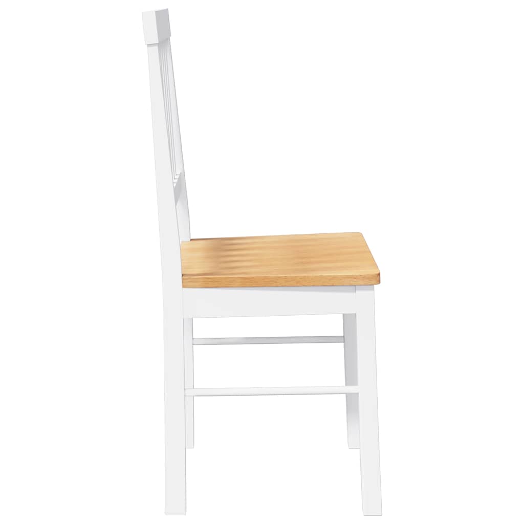 spisebordsstole 2 stk. massivt gummitræ hvid