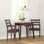 spisebordsstole med hynder 2 stk. massivt gummitræ brun
