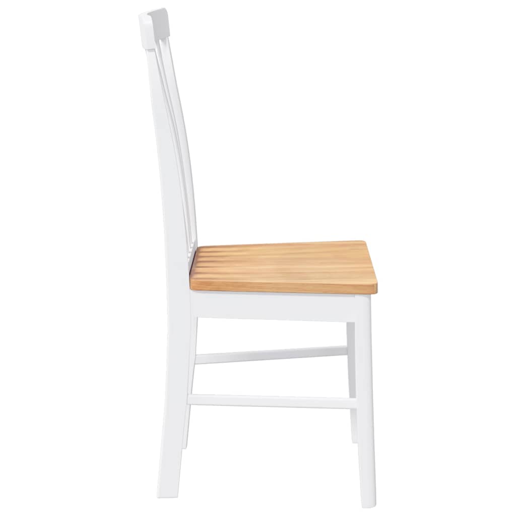 spisebordsstole 2 stk. massivt gummitræ hvid