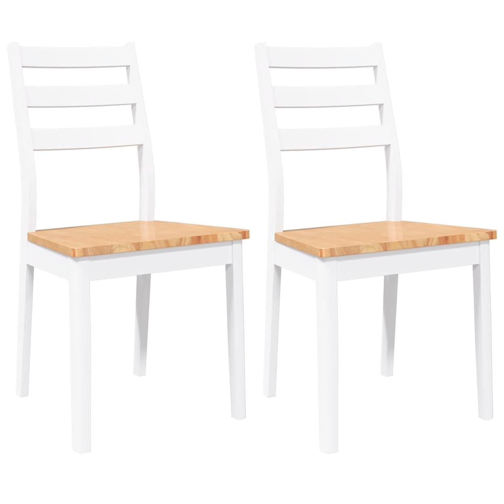 spisebordsstole 2 stk. massivt gummitræ hvid