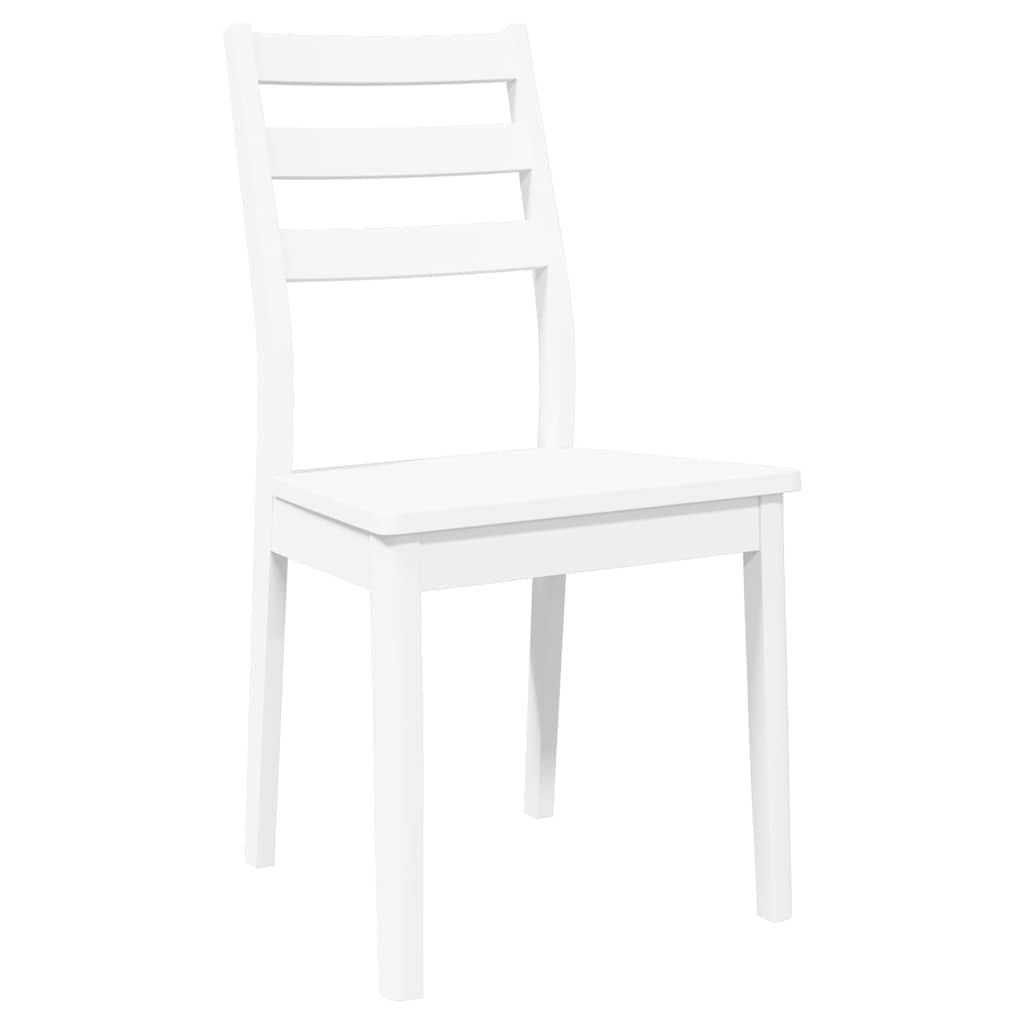 spisebordsstole 2 stk. massivt gummitræ hvid