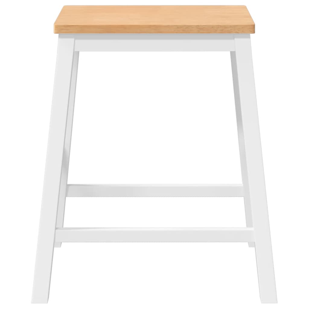 barstole 2 stk. massivt gummitræ hvid
