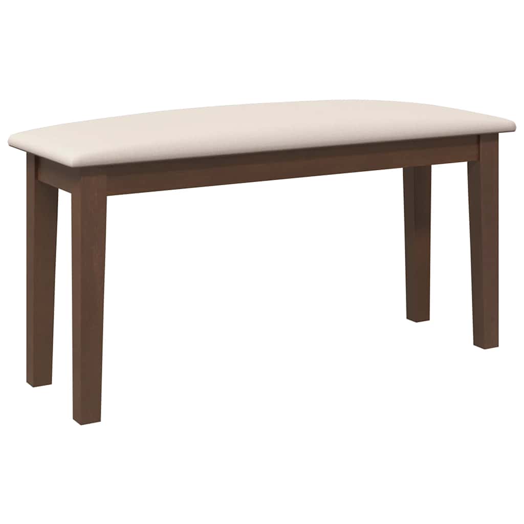 bænk 90 cm massivt gummitræ brun