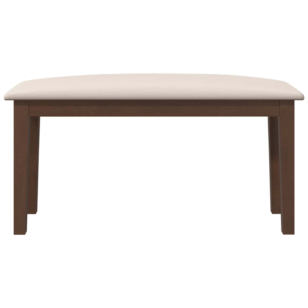 bænk 90 cm massivt gummitræ brun