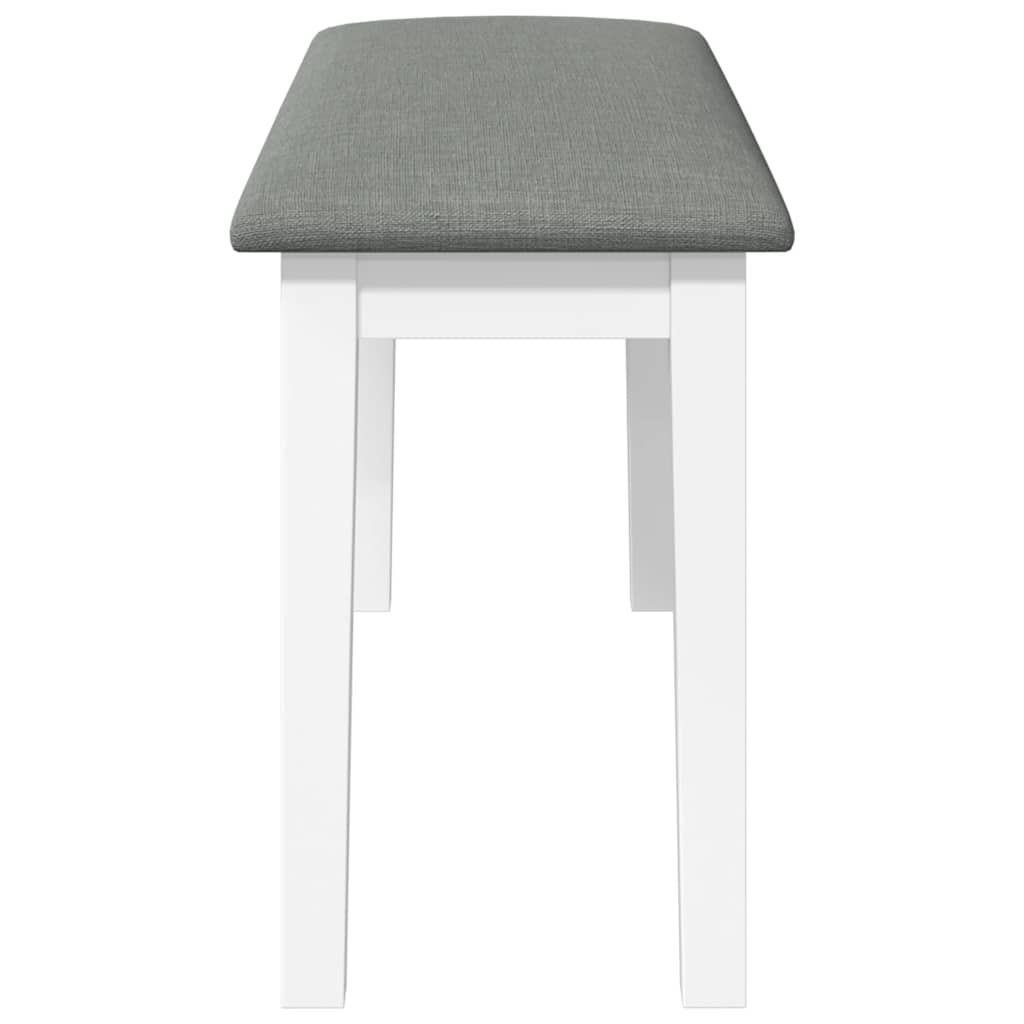 bænk 90 cm massivt gummitræ hvid
