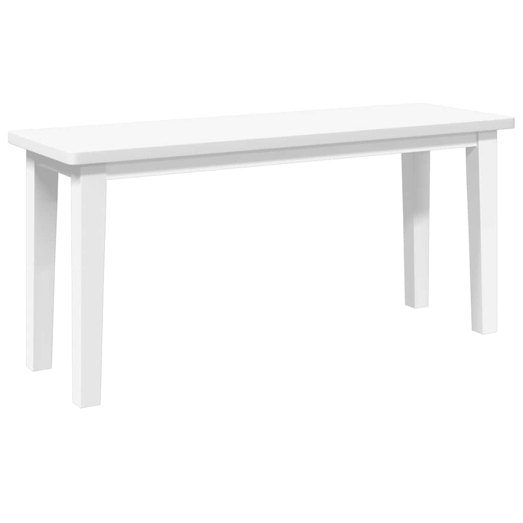 bænk 90 cm massivt gummitræ hvid