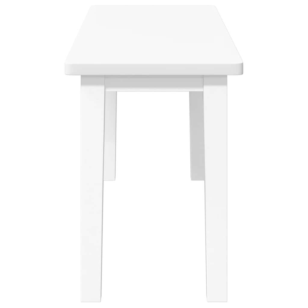 bænk 90 cm massivt gummitræ hvid