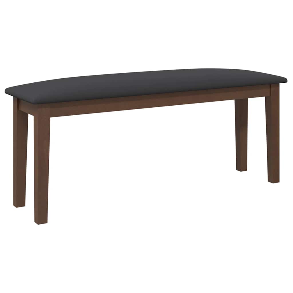 bænk 110 cm massivt gummitræ brun