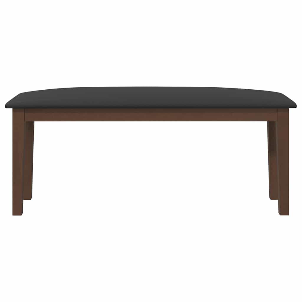 bænk 110 cm massivt gummitræ brun