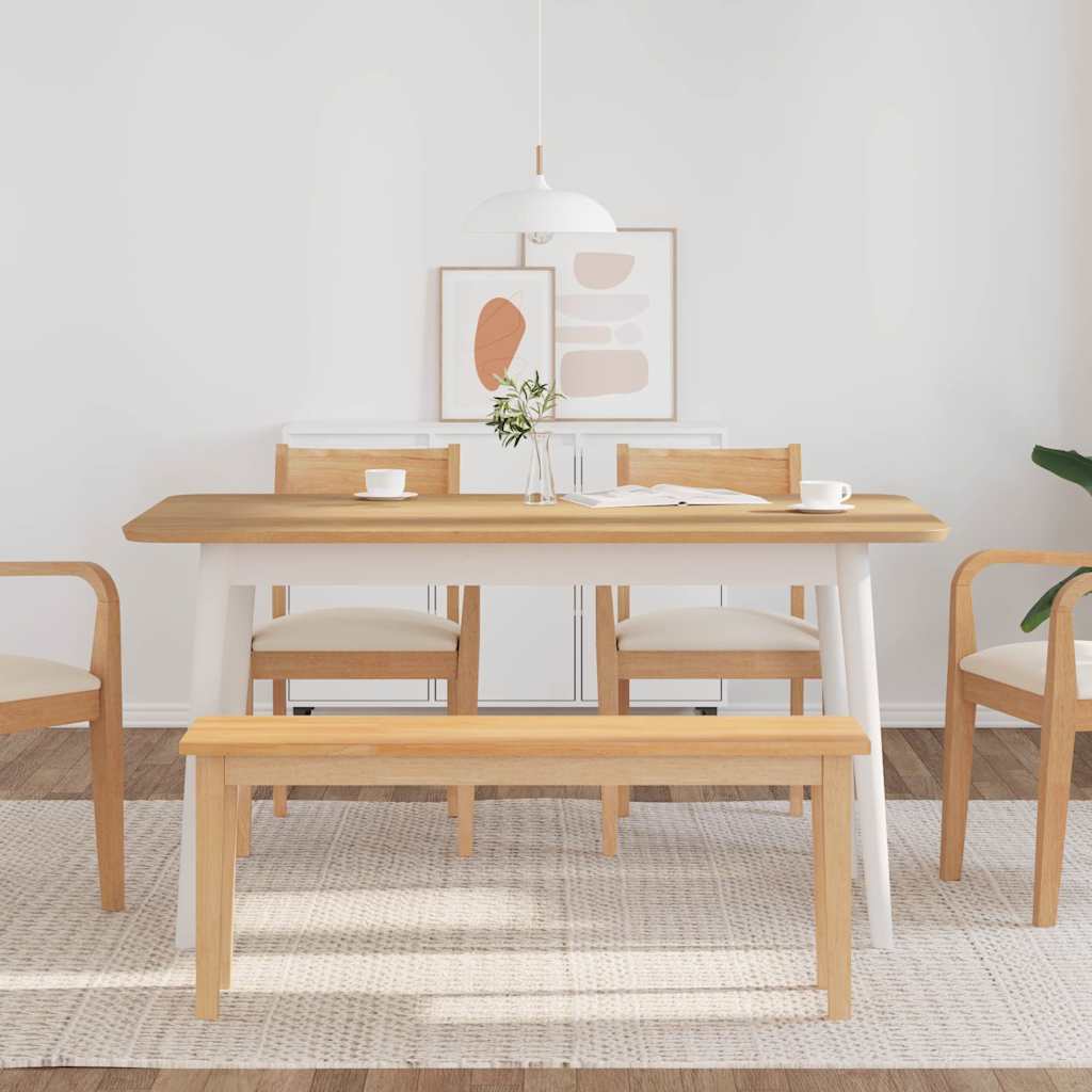 bænk 110 cm massivt gummitræ