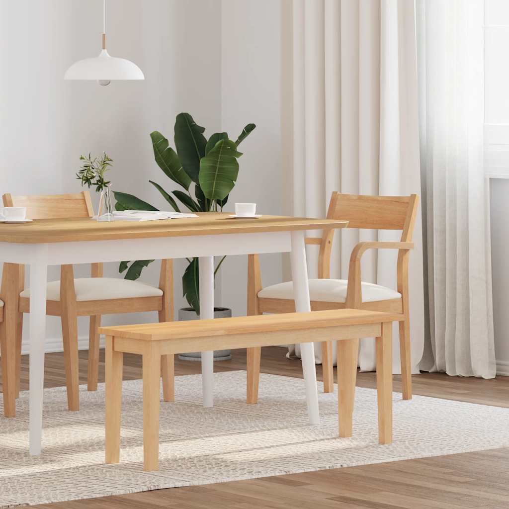 bænk 110 cm massivt gummitræ