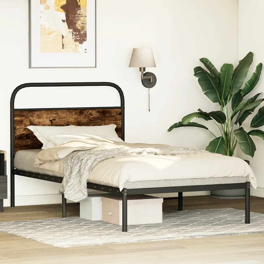 sengeramme 100x190 cm uden madras konstrueret træ røget eg